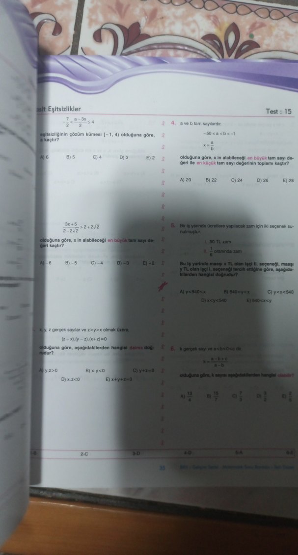 BRY Gelişim Serisi İleri Düzey Matematik Soru Bankası - Görsel 4