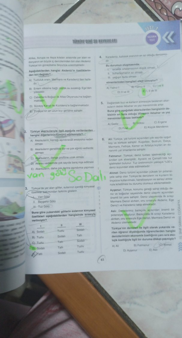 10. Sınıf Coğrafya Soru Bankası - Görsel 5