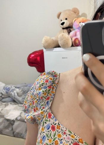 Çiçekli elbise midi boy - Görsel 4