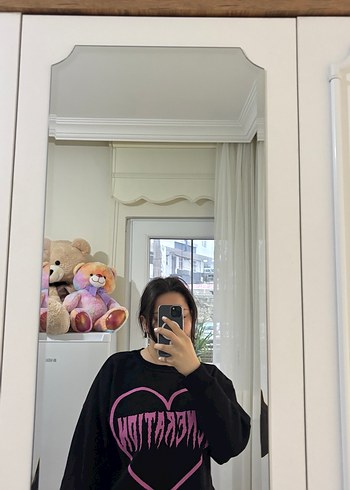 Siyah Transparan Detaylı Uzun Kollu Sweatshirt - Görsel 2