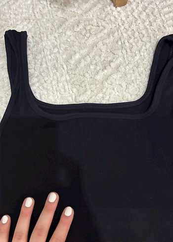 Kadın Siyah Mini Crop Top - Görsel 2