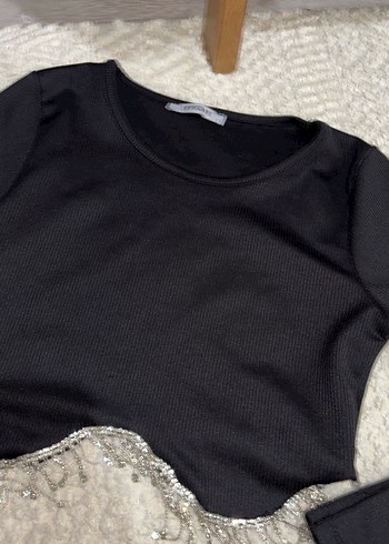 Kadın pırıltılı crop - Görsel 3