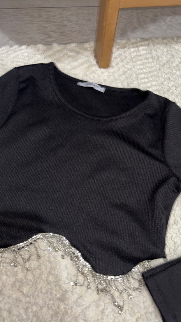 Kadın pırıltılı crop - Görsel 3