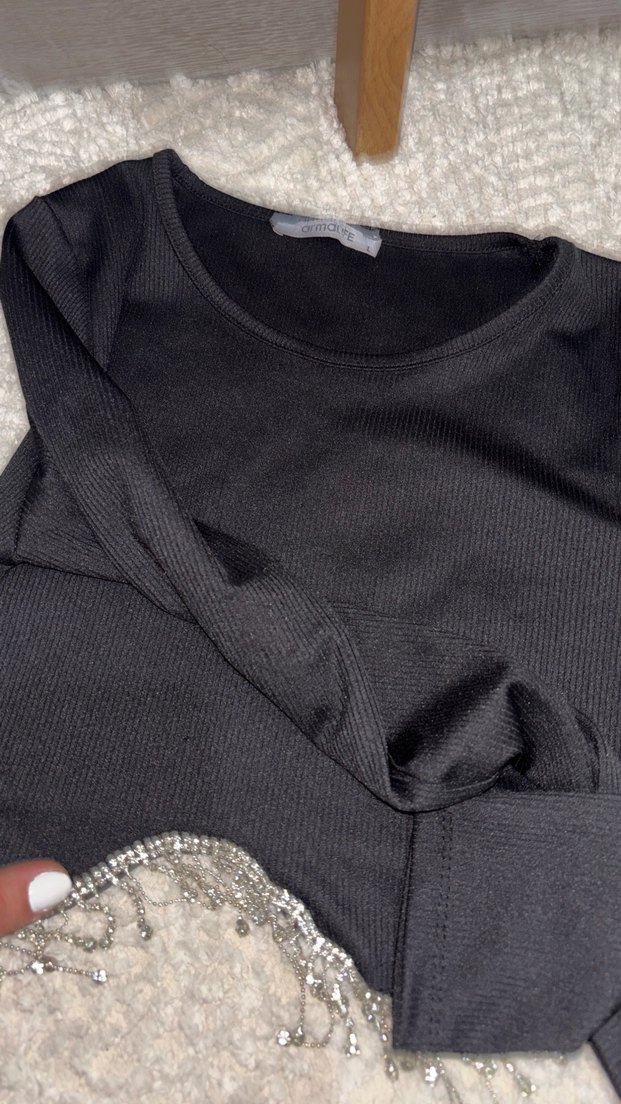 Kadın pırıltılı crop - Görsel 4