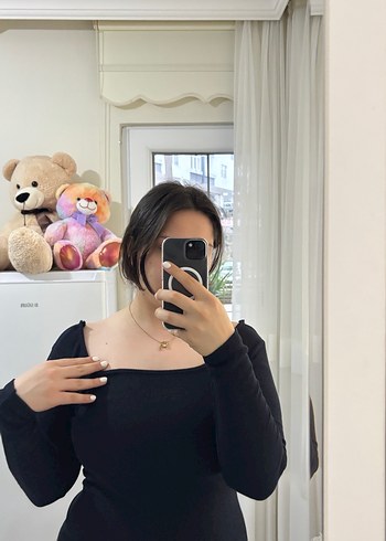 Lacivert elbise - Görsel 6