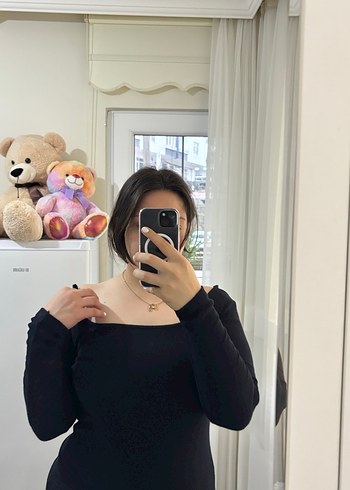 Lacivert elbise - Görsel 3