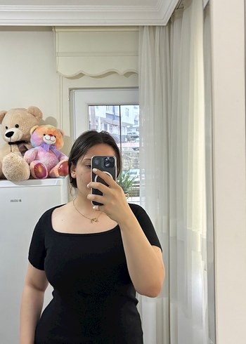 Siyah Kadın Midi Triko Elbise - Görsel 2