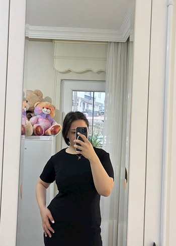 Siya diz üstü kısakol elbise - Görsel 2