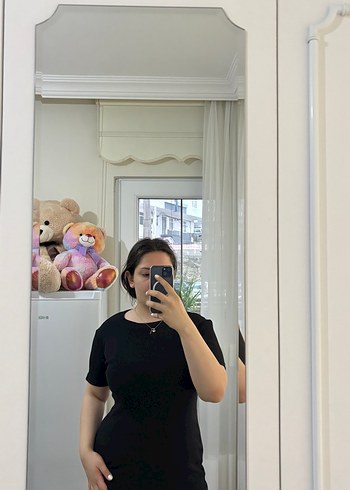 Siya diz üstü kısakol elbise - Görsel 4