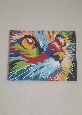 Tasarımcı Boyama kedi tablosu