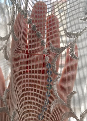 Nakışlı Beyaz Tül Perde - Görsel 7