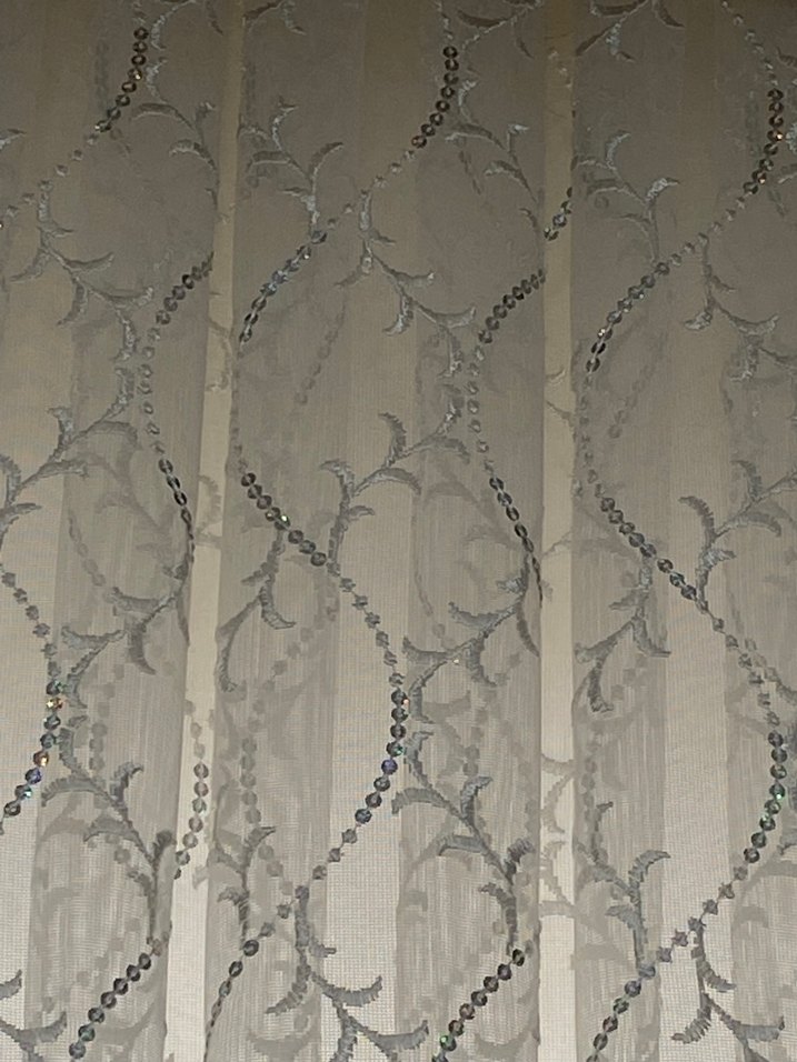 Nakışlı Beyaz Tül Perde - Görsel 2