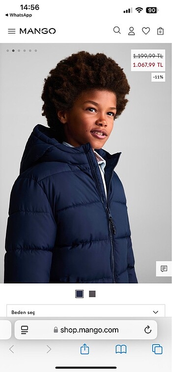 Kapüşonlu kapitone anorak