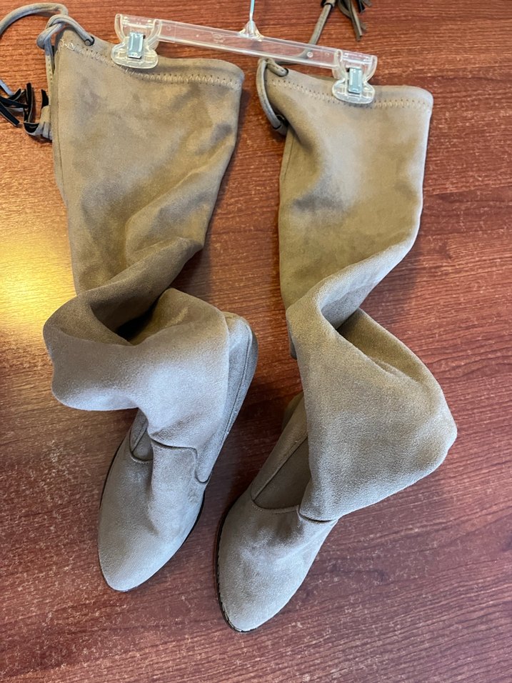 Püsküllü Süet Dizüstü Topuklu Çizme - Görsel 3