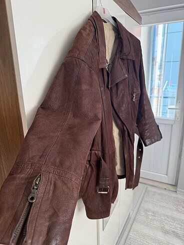 l Beden kahverengi Renk American Vintage Deri ceket