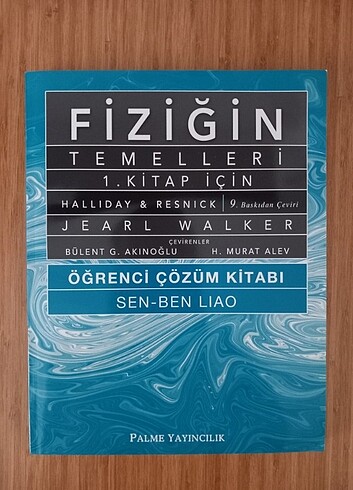Fiziğin Temelleri 1. Kitap ve Çözüm Kitabı Halliday & Resnick 9