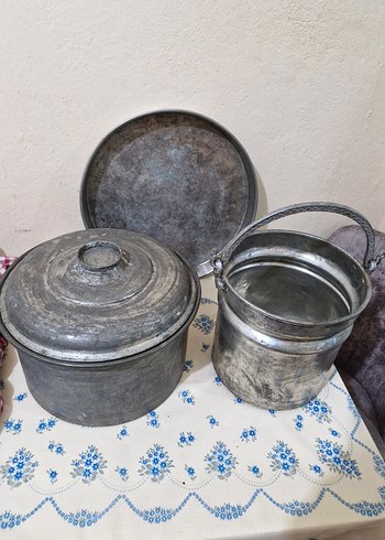 Gri bakır Tencere ve Kova Seti - Görsel 3