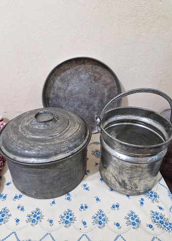 Gri bakır Tencere ve Kova Seti - Görsel 2