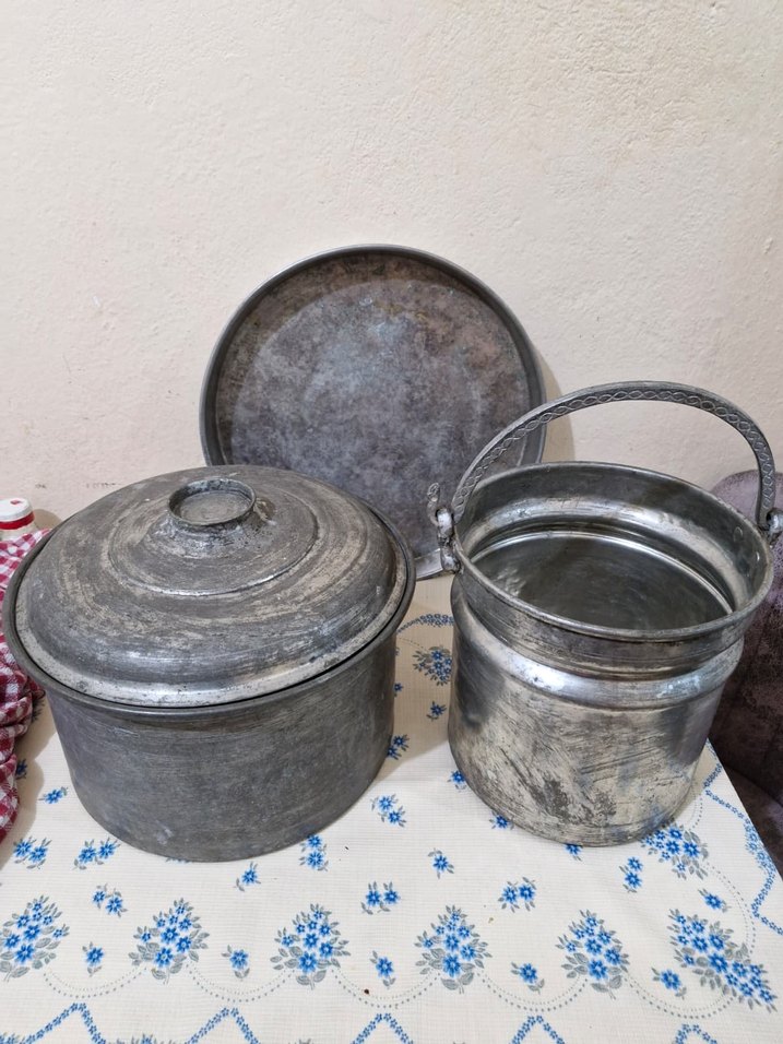 Gri bakır  Tencere ve Kova Seti - Görsel 2