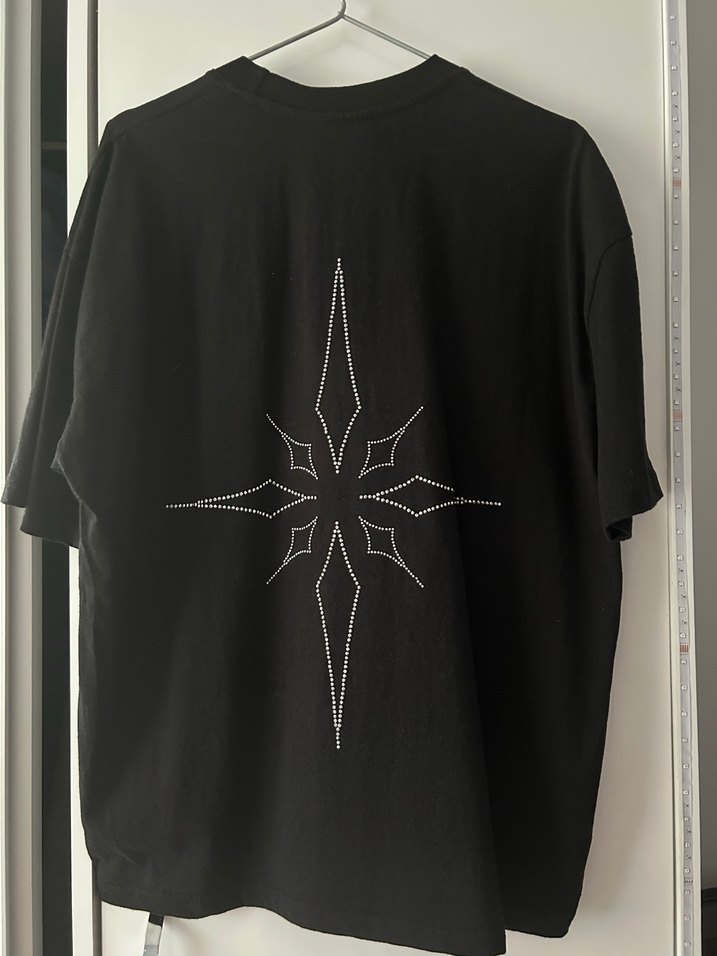 Siyah Taşlı Erkek Tişört - Görsel 2