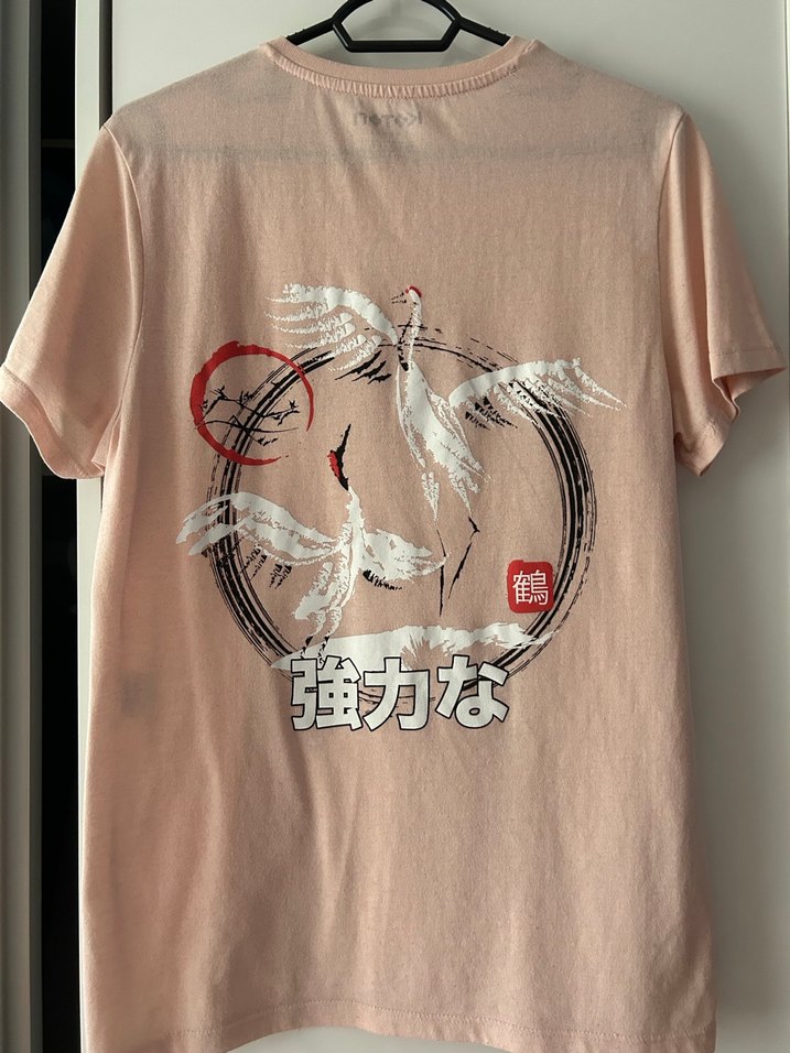 Pembe Baskılı Koton Pamuklu Tişört - Görsel 2