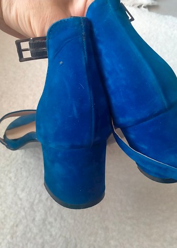Diğer Diger Mavi Süet Stiletto Topuklu Kadın Ayakkabı