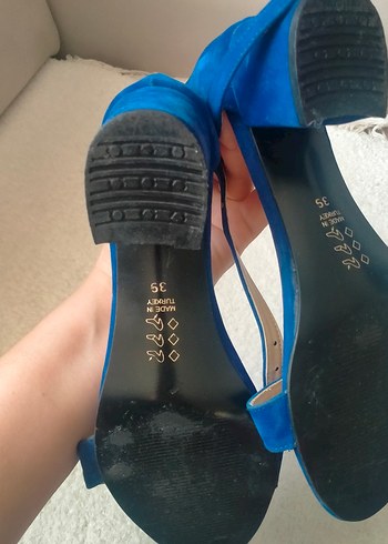39 Beden Diger Mavi Süet Stiletto Topuklu Kadın Ayakkabı