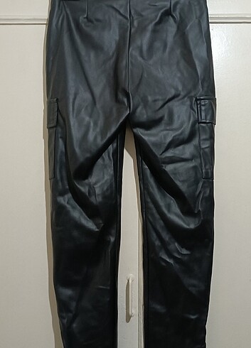 KAROL BASİC KARGO MODEL PAÇASI ÇITÇITLI DERİ PANTOLON  - Görsel 6