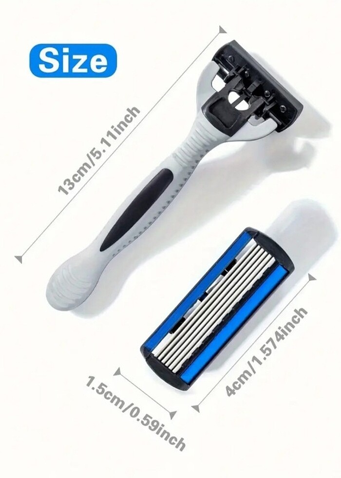 PASLANMAZ ÇELİK 6 BIÇAKLI TIRAŞ SETİ  - Görsel 4