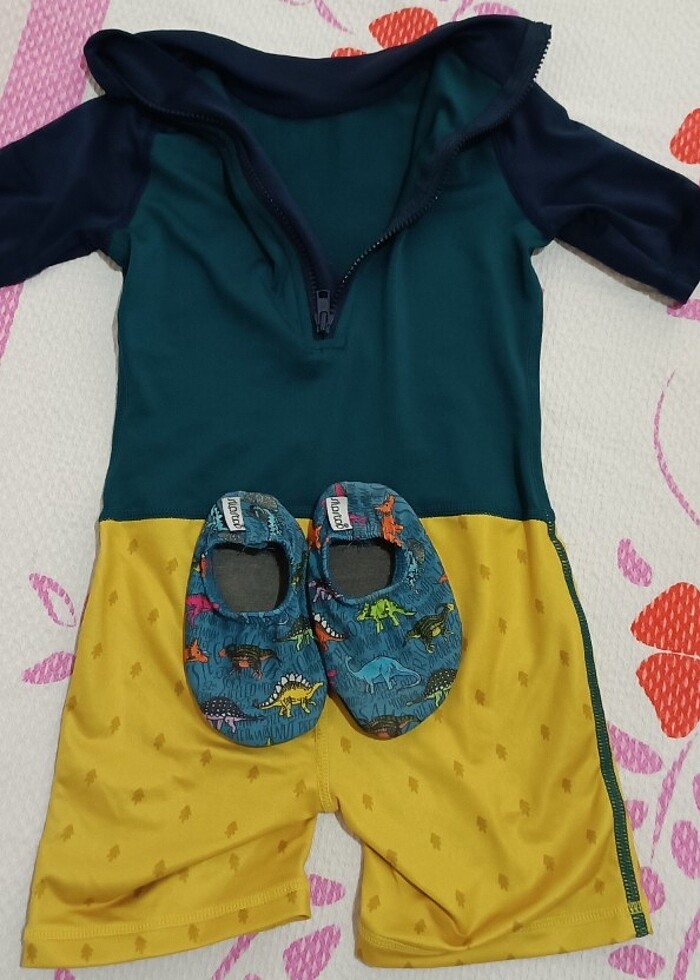 DECATHLON OLAİLAN UV KORUMALI ERKEK BEBEK  MAYO VE DENİZ AYAKKAB - Görsel 2