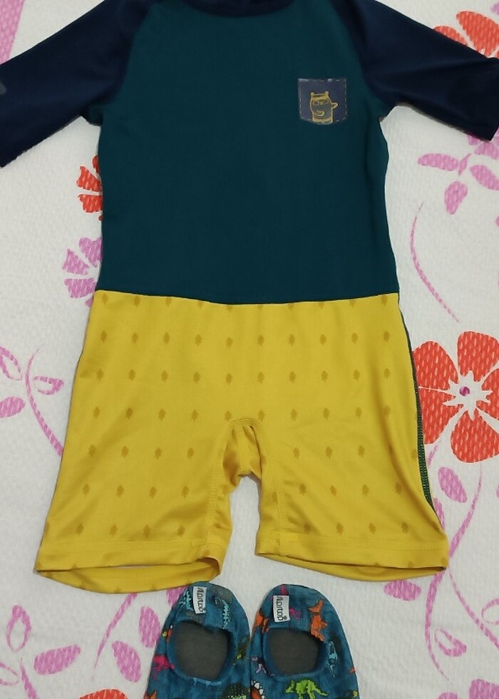 DECATHLON OLAİLAN UV KORUMALI ERKEK BEBEK  MAYO VE DENİZ AYAKKAB - Görsel 4