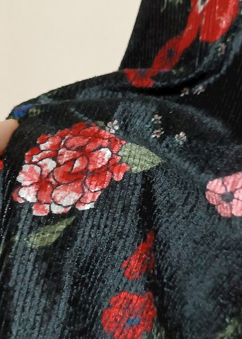 TREND CİTY KADİFE KLOŞ ELBİSE - Görsel 5