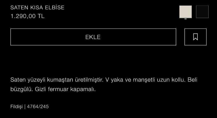 s Beden ten rengi Renk Saten kısa elbise