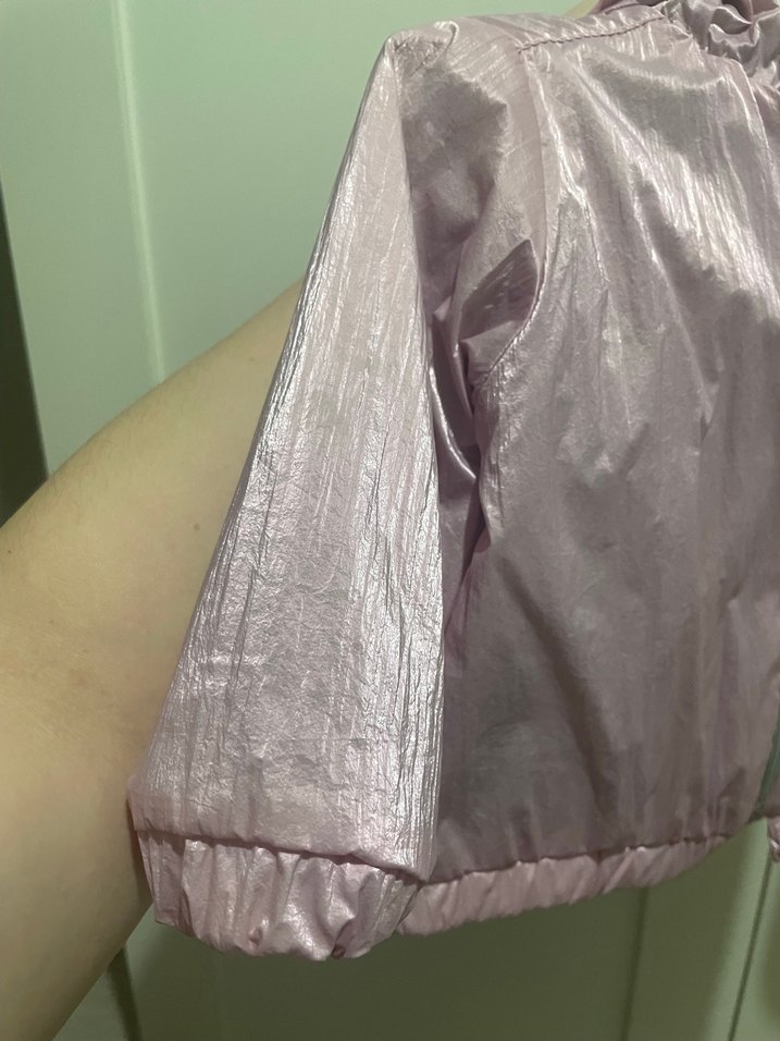 Kız Çocuk Parlak Pembe Kapüşonlu Fermuarlı Ceket - Görsel 4