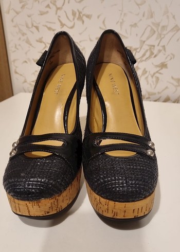 Siyah Yılan Desenli Platform Topuklu Kadın Stiletto - Görsel 2