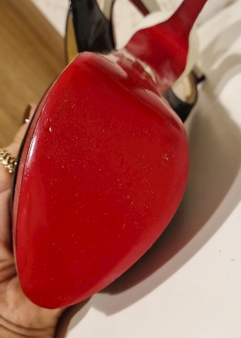 Parlak Kırmızı Siyah Modern Klasik Stiletto - Görsel 4