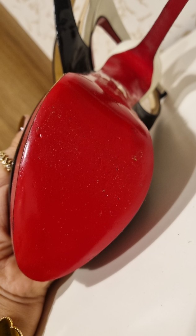 Parlak Kırmızı Siyah Modern Klasik Stiletto - Görsel 4