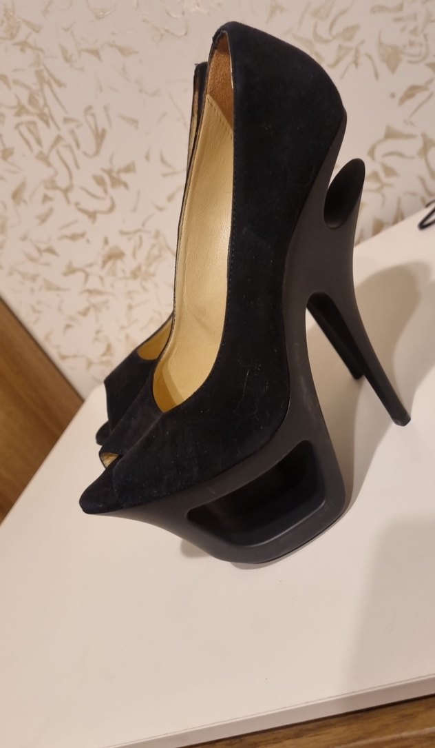 Siyah Süet Platform Topuklu Kadın Stiletto - Görsel 4