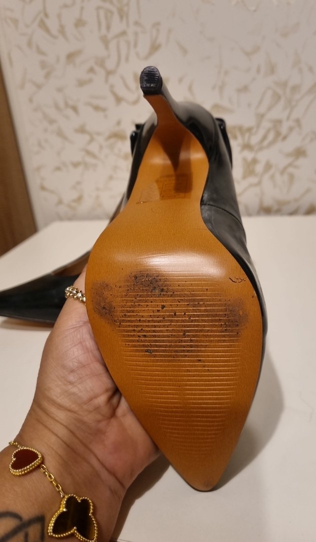 Klasik Siyah Rugan Tokalı Stiletto - Görsel 4