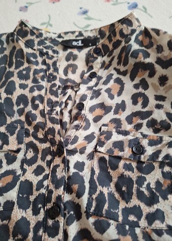 Leopar Desenli Kadın Uzun Kollu Gömlek - Görsel 2