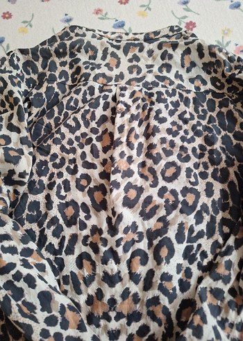 Leopar Desenli Kadın Uzun Kollu Gömlek - Görsel 4