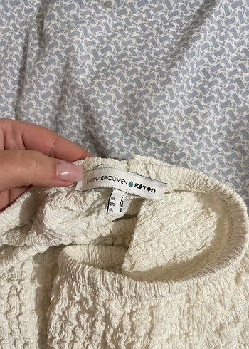 koton Kadın Beyaz Triko Keten Rahat Pantolon - Görsel 2