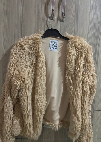 Bej Mini Kürk Detaylı Kadın Ceket - Görsel 2