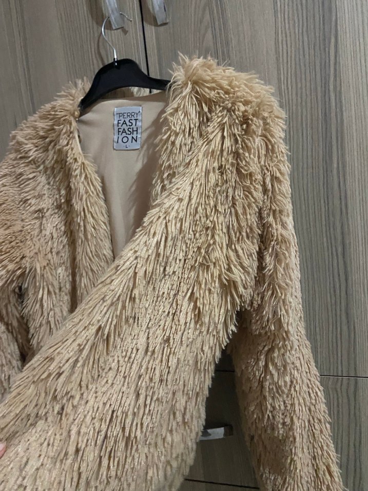 Bej Mini Kürk Detaylı Kadın Ceket - Görsel 3