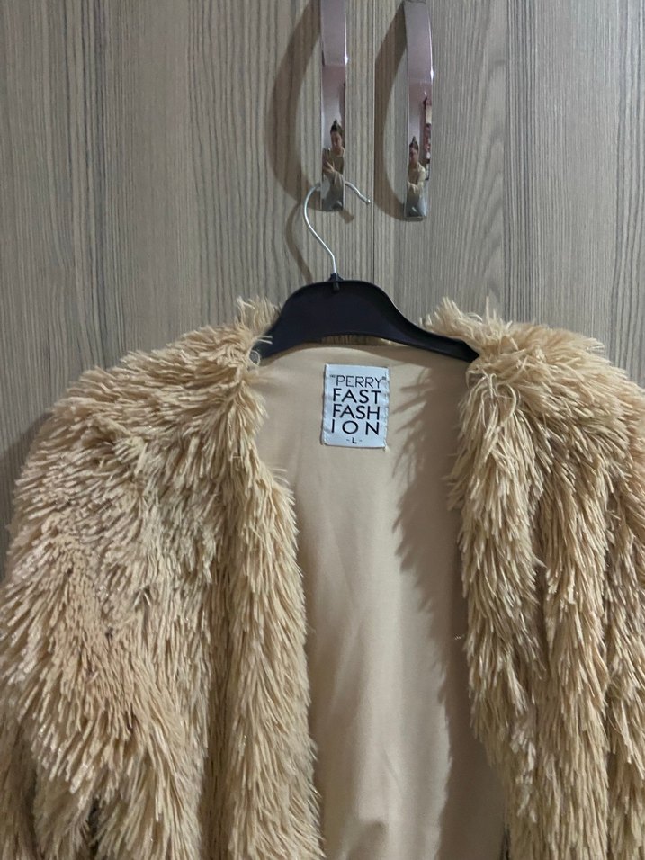 Bej Mini Kürk Detaylı Kadın Ceket - Görsel 4