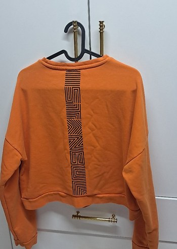 Kadın Turuncu Bisiklet Yaka Sweatshirt - Görsel 2