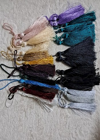 Saten Püsküllü Çok Renkli Bohem Saç Aksesuarları - Görsel 2