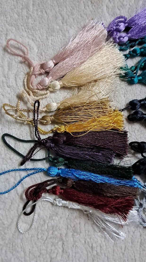 Saten Püsküllü Çok Renkli Bohem Saç Aksesuarları - Görsel 3