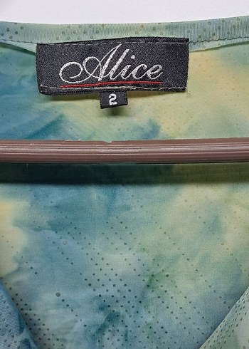 xl Beden Yeşil Batik Desenli kadın bluz