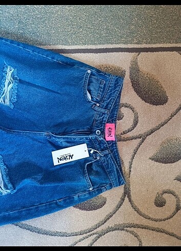 l Beden lacivert Renk lazerli baggy jean